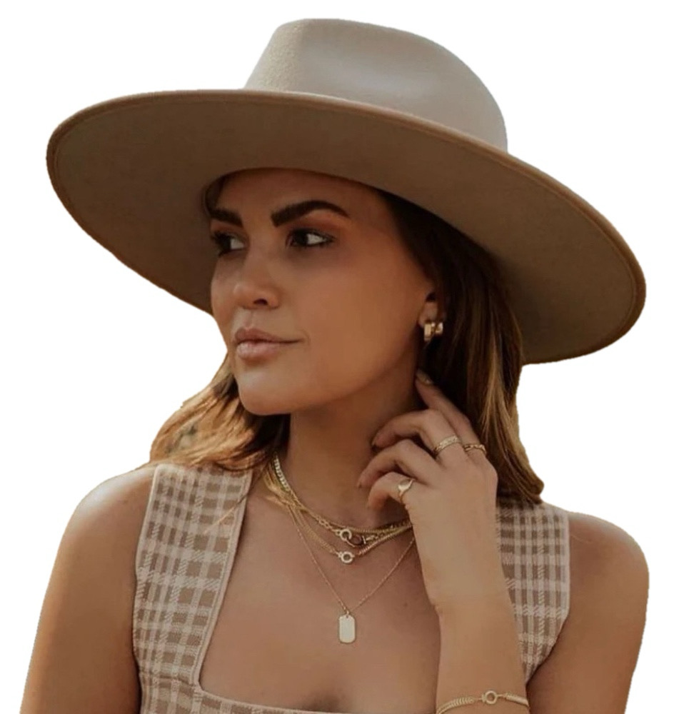 OLIVE & PIQUE 100% Wool Lotus Rancher Hat Beige Adjustable Size NWT